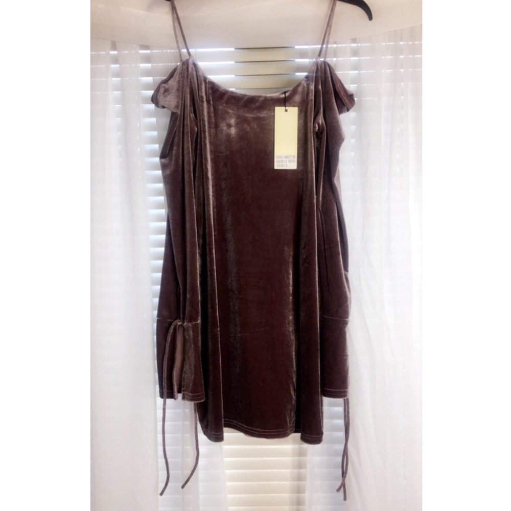 Dance & Marvel-Velvet Hippie Mauve Mini Dress L